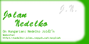 jolan nedelko business card